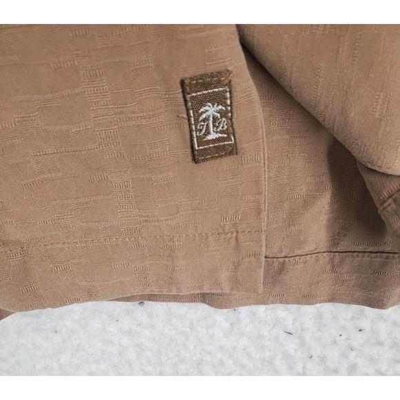 Tommy Bahama Pure Silk Shirt Hawaiian Men XL Brown Embroidered Ride 'Em Cowboys - Picture 5 of 11